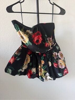The Attico floral peplum top
